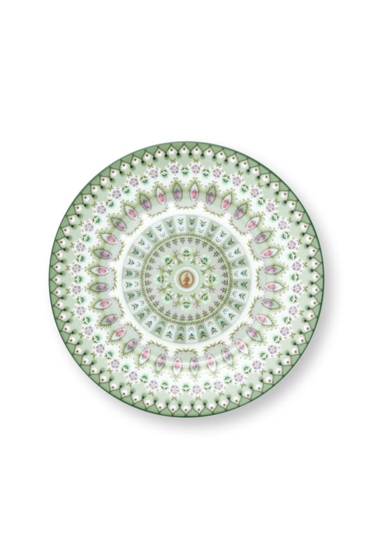 Pip Studio Lily &amp; Lotus Light Green gebaksbordje - ⌀17cm