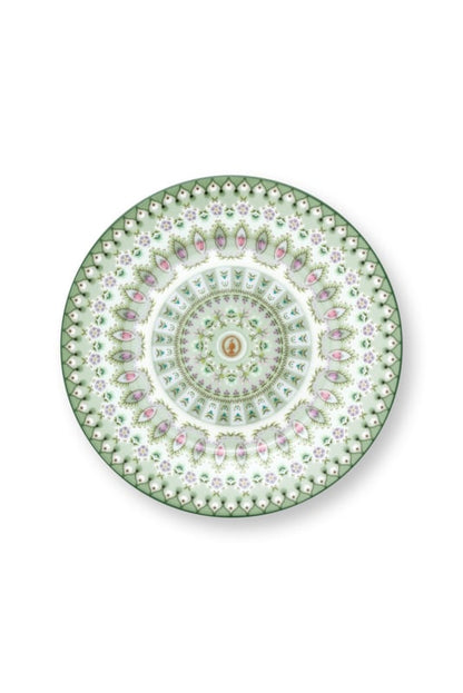 Pip Studio Lily &amp; Lotus Light Green gebaksbordje - ⌀17cm