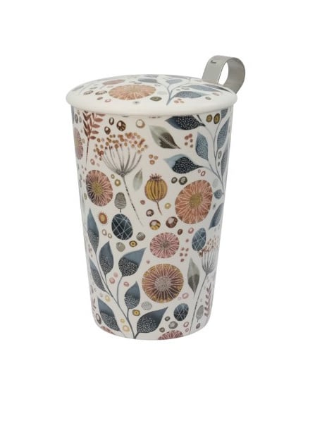 Teaeve Neu teemando Mandala Porselein kruidentheekop, 3-delig, 2 verschillende dubbelwandige assortimenten, met roestvrijstalen filter, 0,35 l Teaeve Neu teemando Mandala Porselein kruidentheekop, 3-delig, 2 verschillende dubbelwandige assortimenten, met roestvrijstalen filter, 0,35 l
