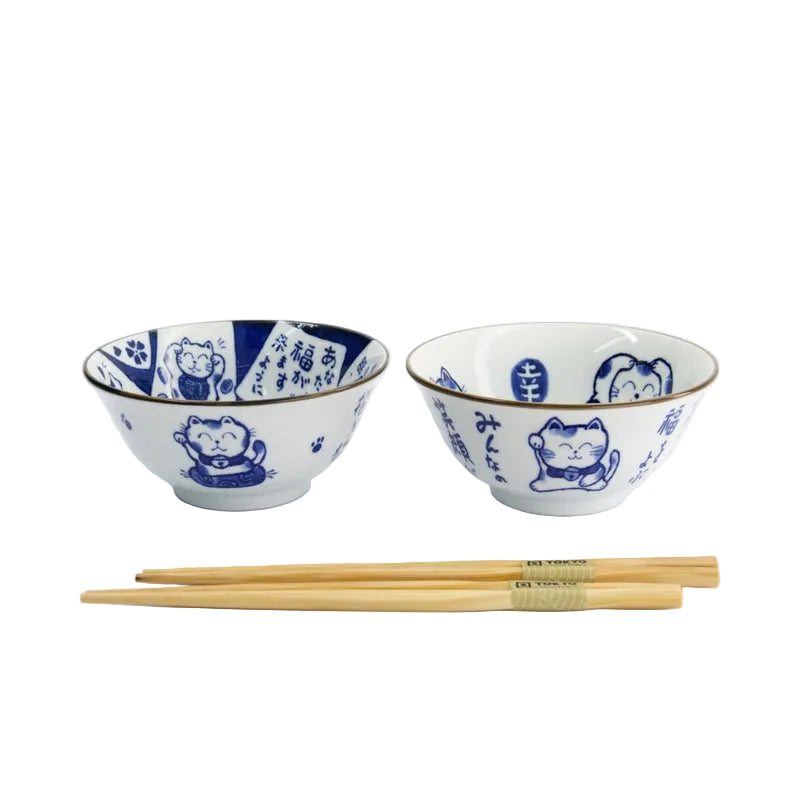 Tokyo Design Tayo bowl Kawaii Cat set/2 - 500ml