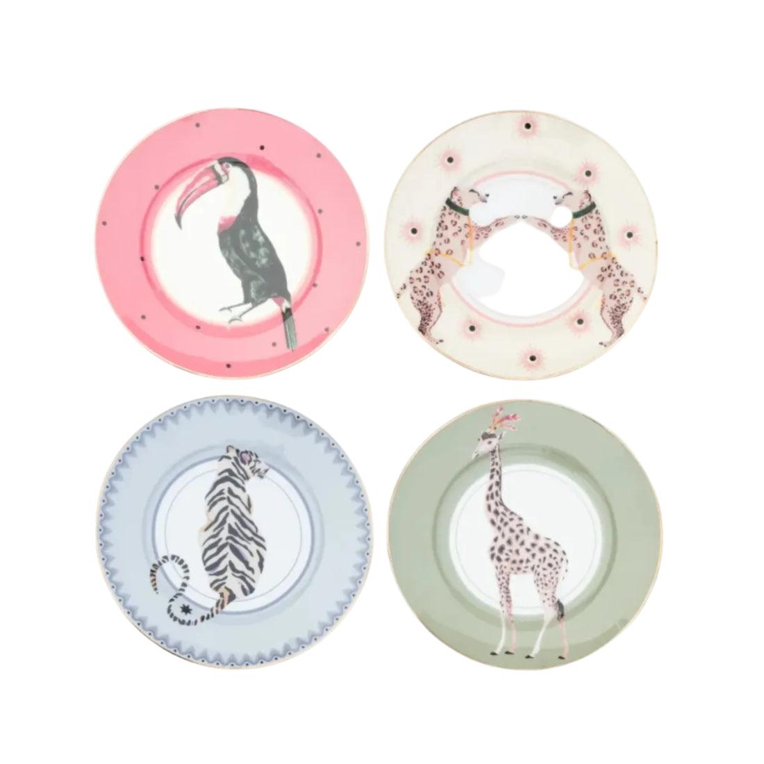 Yvonne Ellen London Safari Gebaksborden set/4 - ⌀16cm