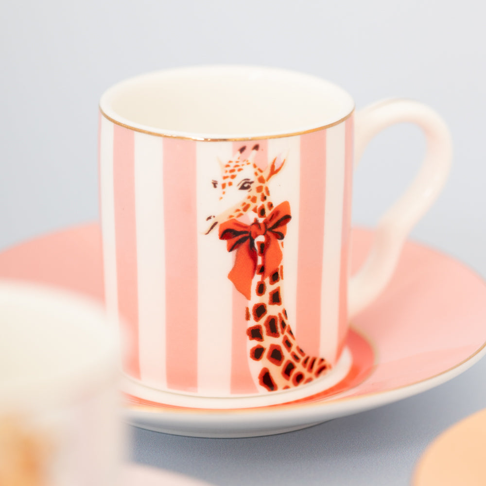 Yvonne Ellen Espresso kop &amp; schotel set/2 - Dieren