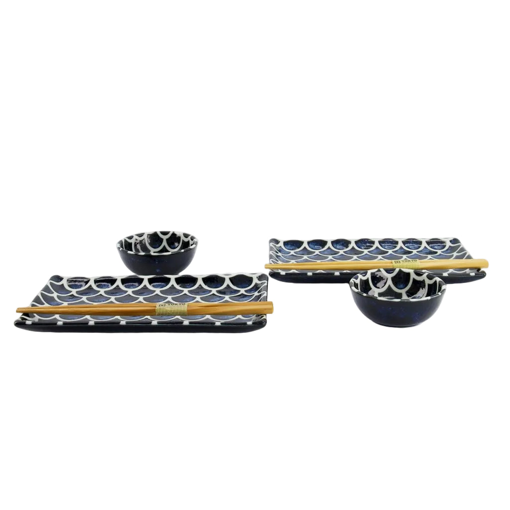 Tokyo Design Studio Mermaid Cobalt Blue Sushi Cadeauset