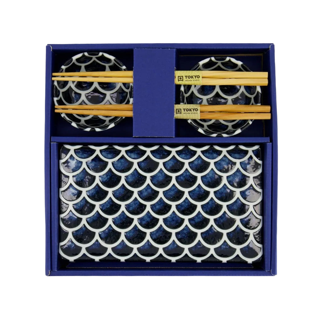 Tokyo Design Studio Mermaid Cobalt Blue Sushi Cadeauset