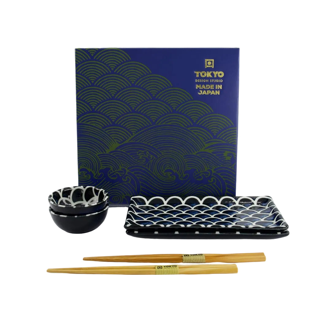 Tokyo Design Studio Mermaid Cobalt Blue Sushi Cadeauset
