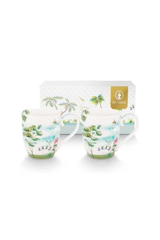 Pip Studio Jolie White Set of 2 Mugs - 450ml