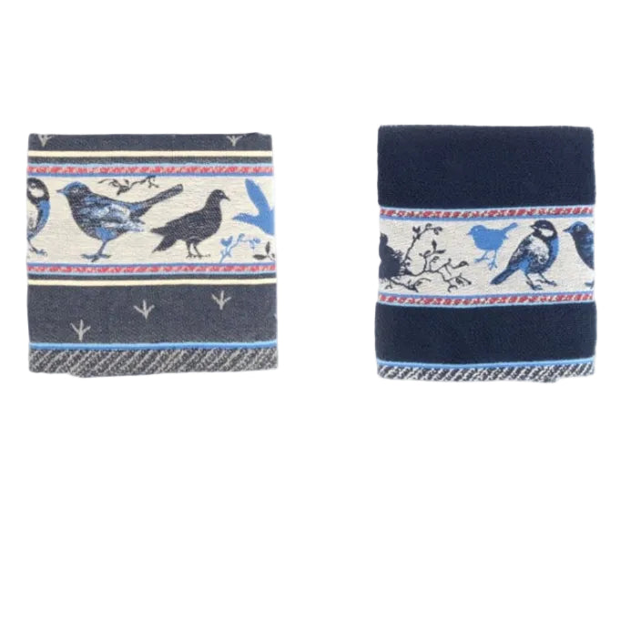 Bunzlau Castle Handdoek en Theedoek Set Vogel - Blauw