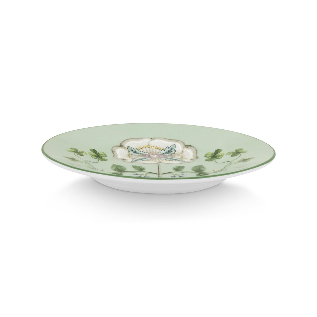 Klein porseleinen petit four bord in groen uit de Lily en Lotus serie van Pip Studio