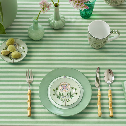 Groen gebaksbordje Pip Studio Lily en Lotus met bloemendecor, porselein 12 cm