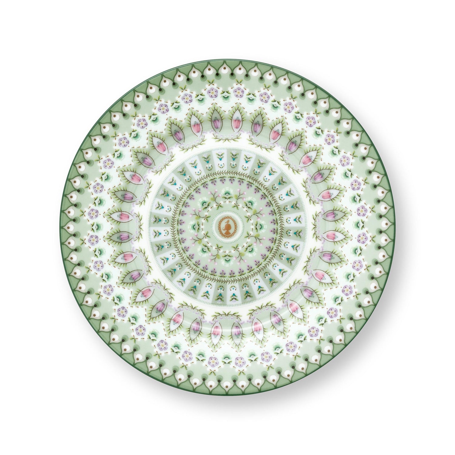 Pip Studio Lily &amp; Lotus Gebaksborden Groen 16 cm Set van 4