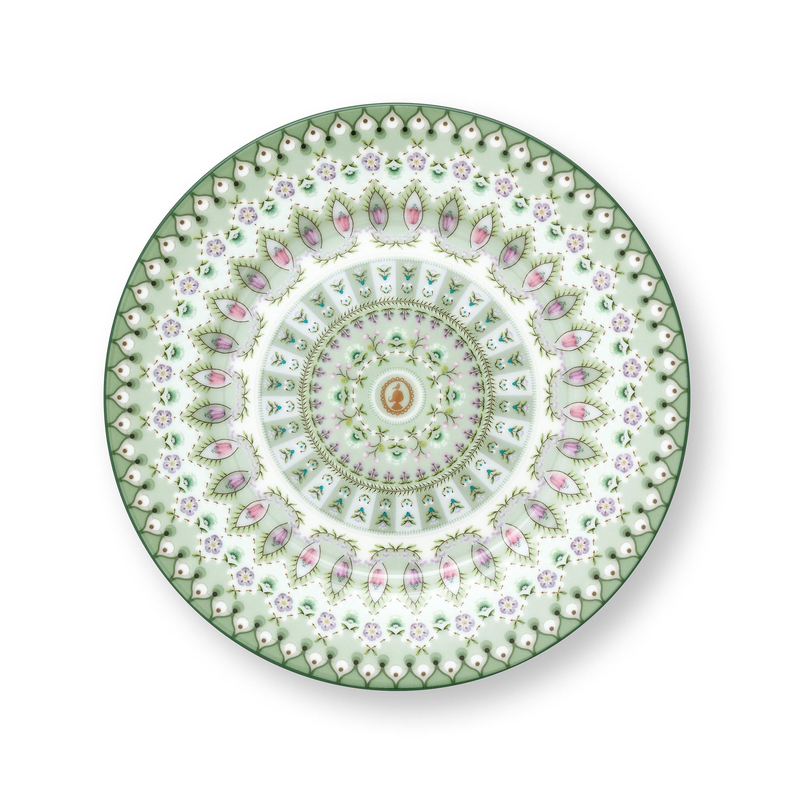 Pip Studio Lily &amp; Lotus Gebaksborden Groen 16 cm Set van 4