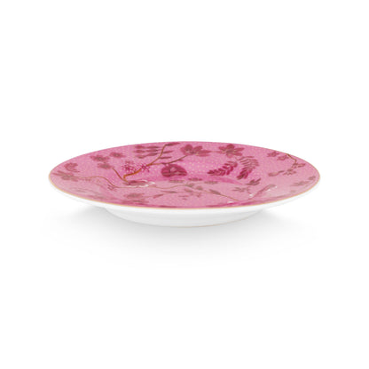 Pip Studio Jolie Flowers pink Petit Four bordje - Ø12 cm - Roze