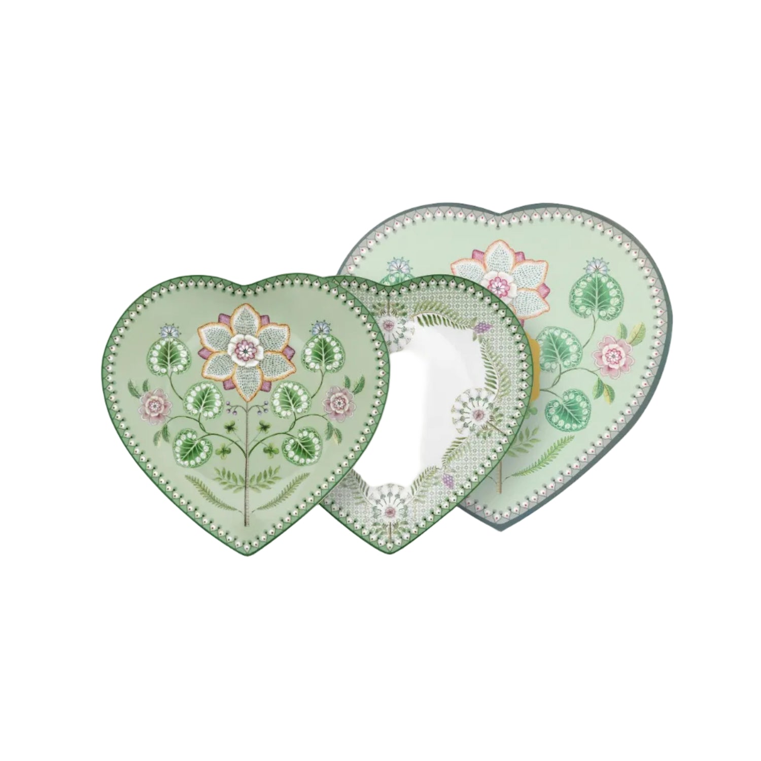 hartvorm borden Pip Studio Lily en Lotus in cadeaudoos. Diameter 21.5cm. Vaatwasserbestendig