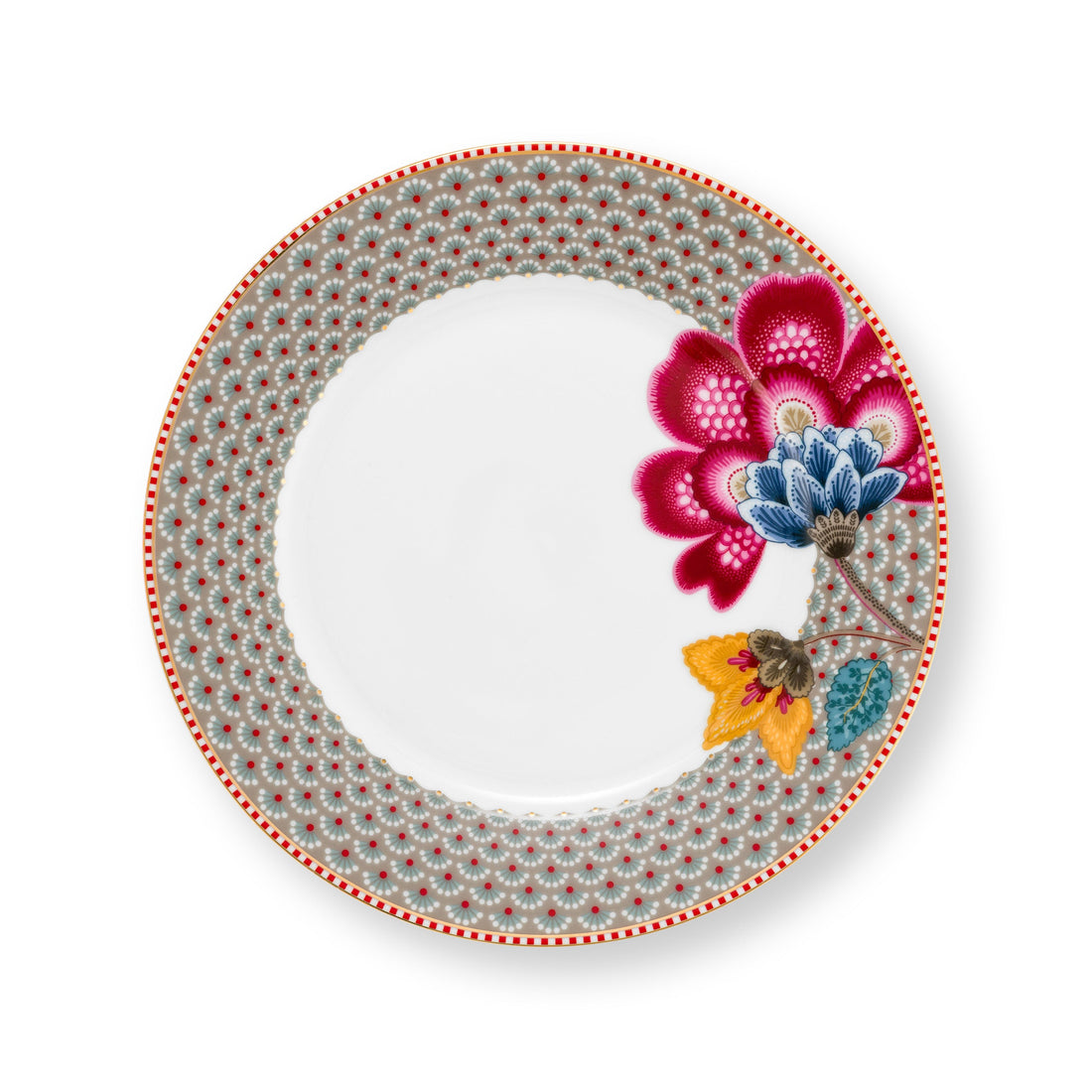 Set van vier ontbijtborden Pip Studio Blooming Tales bruin