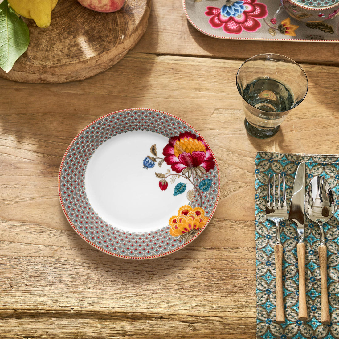 Pip Studio Blooming Tales Fantasy Khaki dinerborden set 6 personen