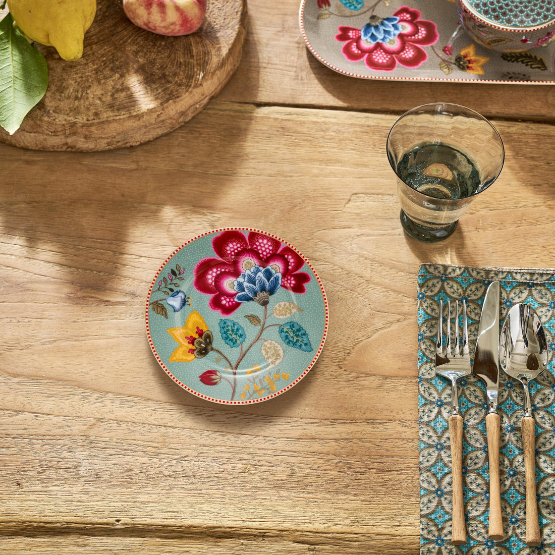 Pip Studio Blooming Tales Blue Gebaksbord - ø17cm