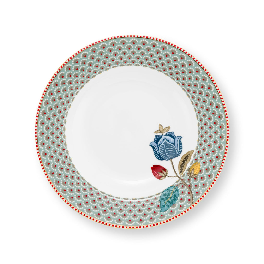 Pip Studio Blooming Tales Diepe Borden | Set van 4 | Blauw 21.5cm