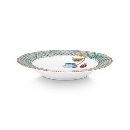 Pip Studio Blooming Tales Diepe Borden | Set van 4 | Blauw