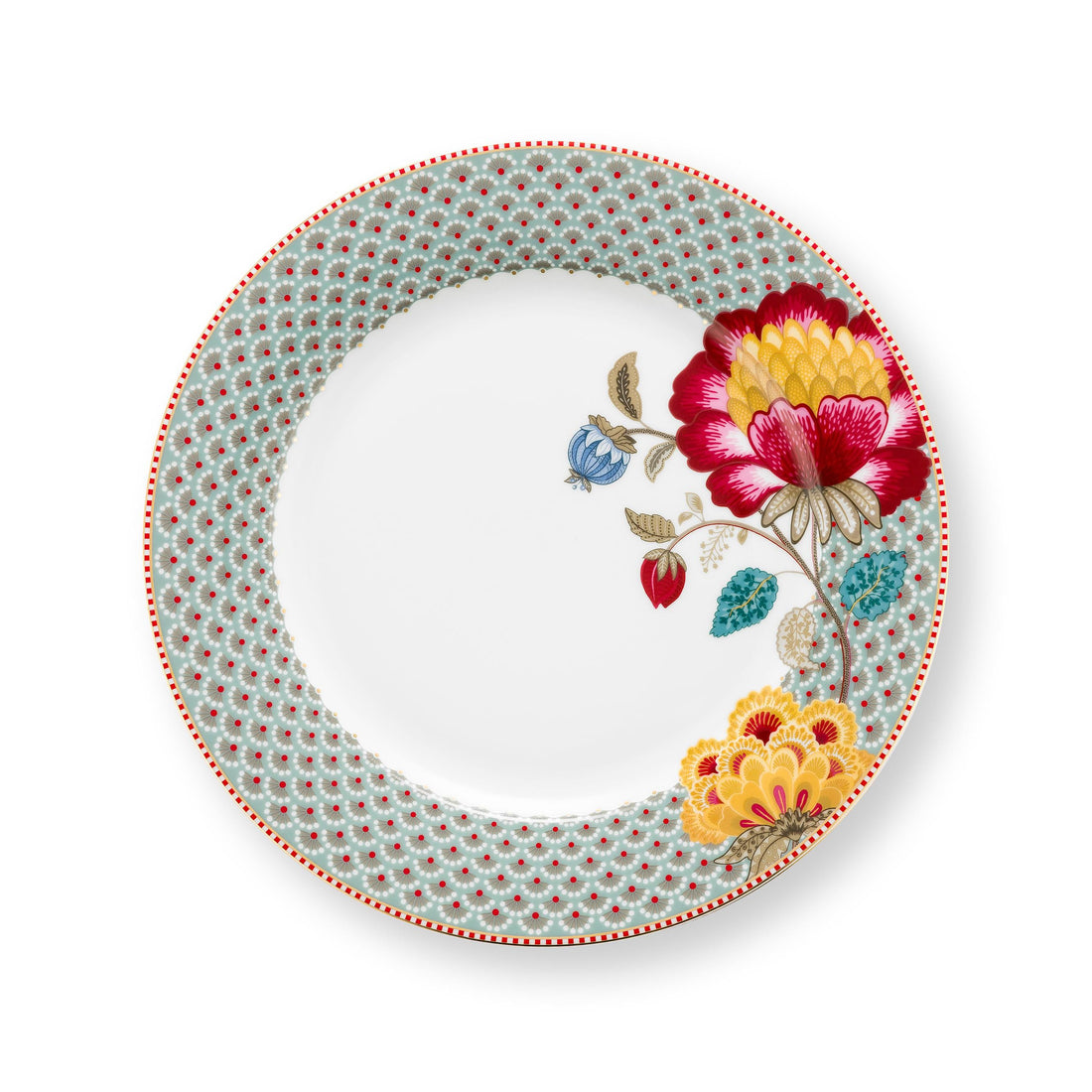 Pip Studio Blooming Tales Blue Dinerbord - ø26.5cm