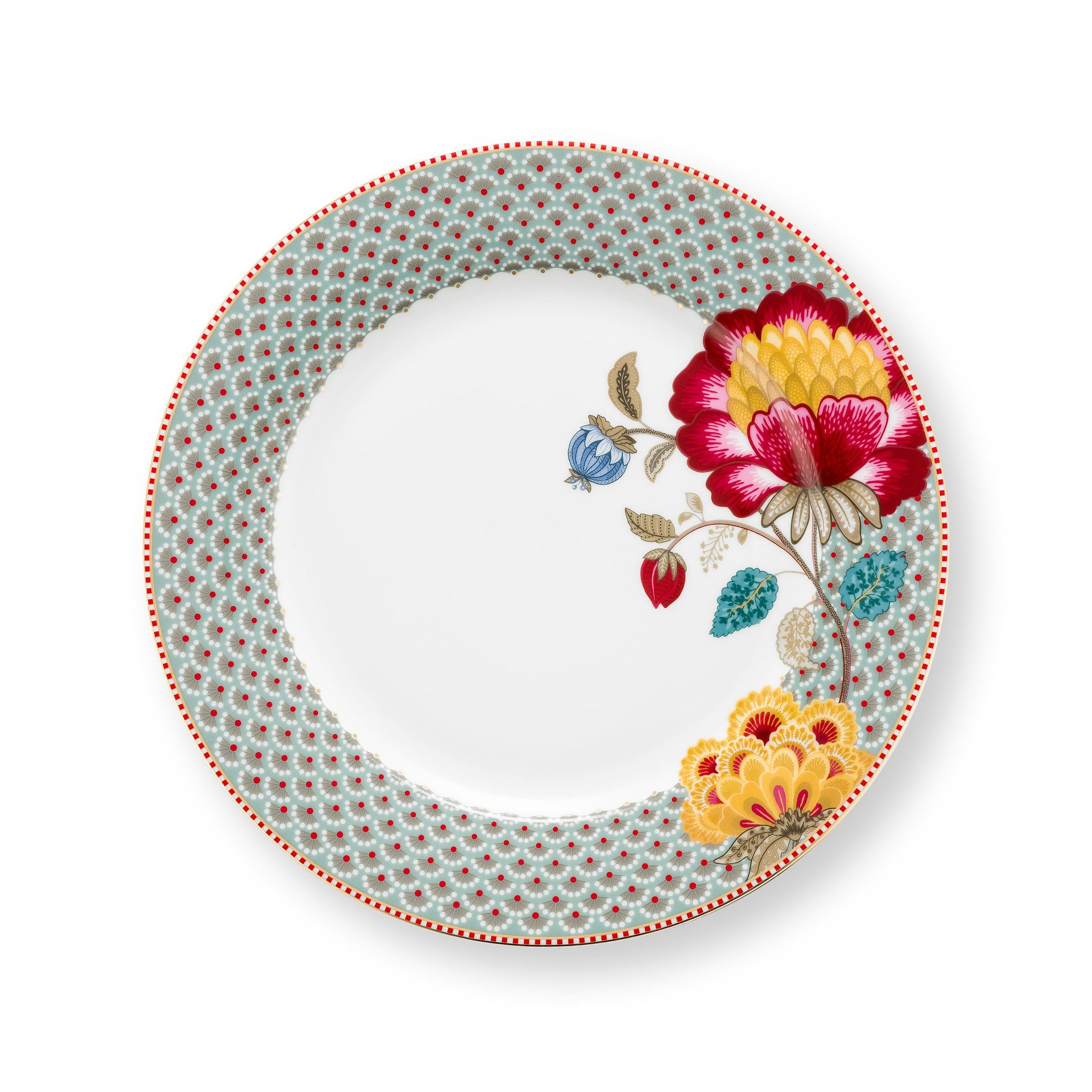 Blauwe dinerborden Pip Studio Blooming Tales – set van 4
