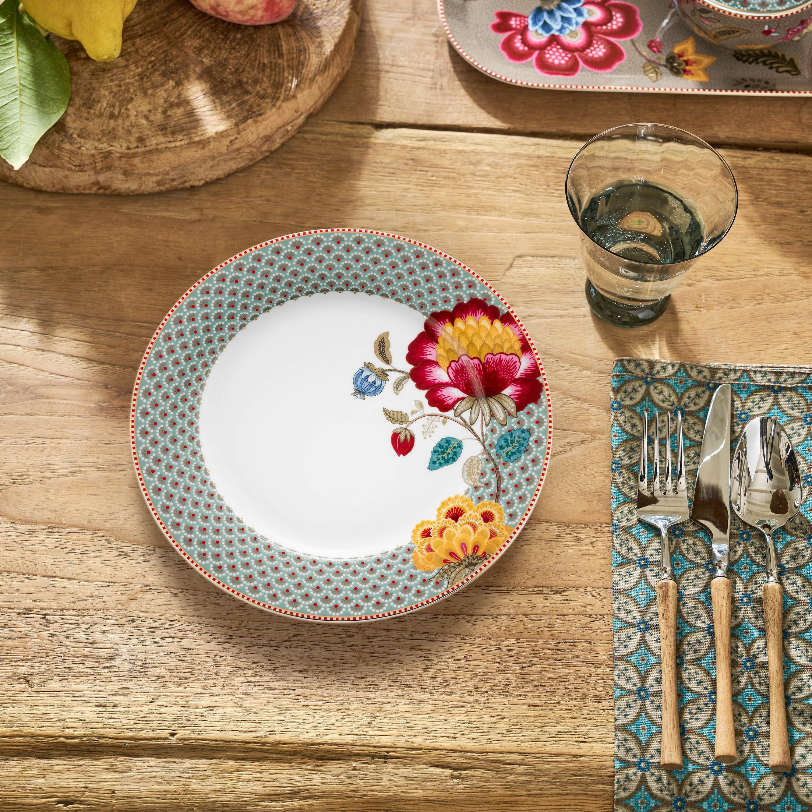 Pip Studio Blooming Tales Blue Dinerbord - ø26.5cm