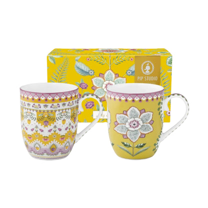 Pip Studio Lily en Lotus Yellow mokken set/2 - 200ml