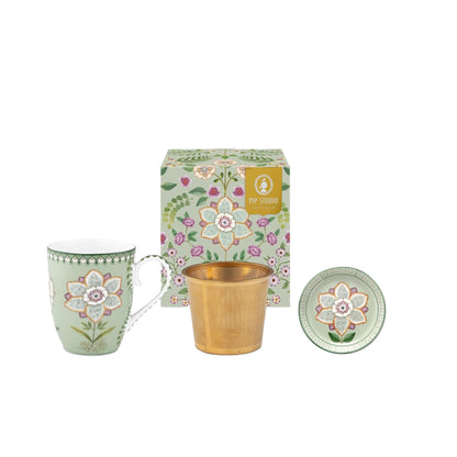 tea for one set Pip Studio lily en lotus light green