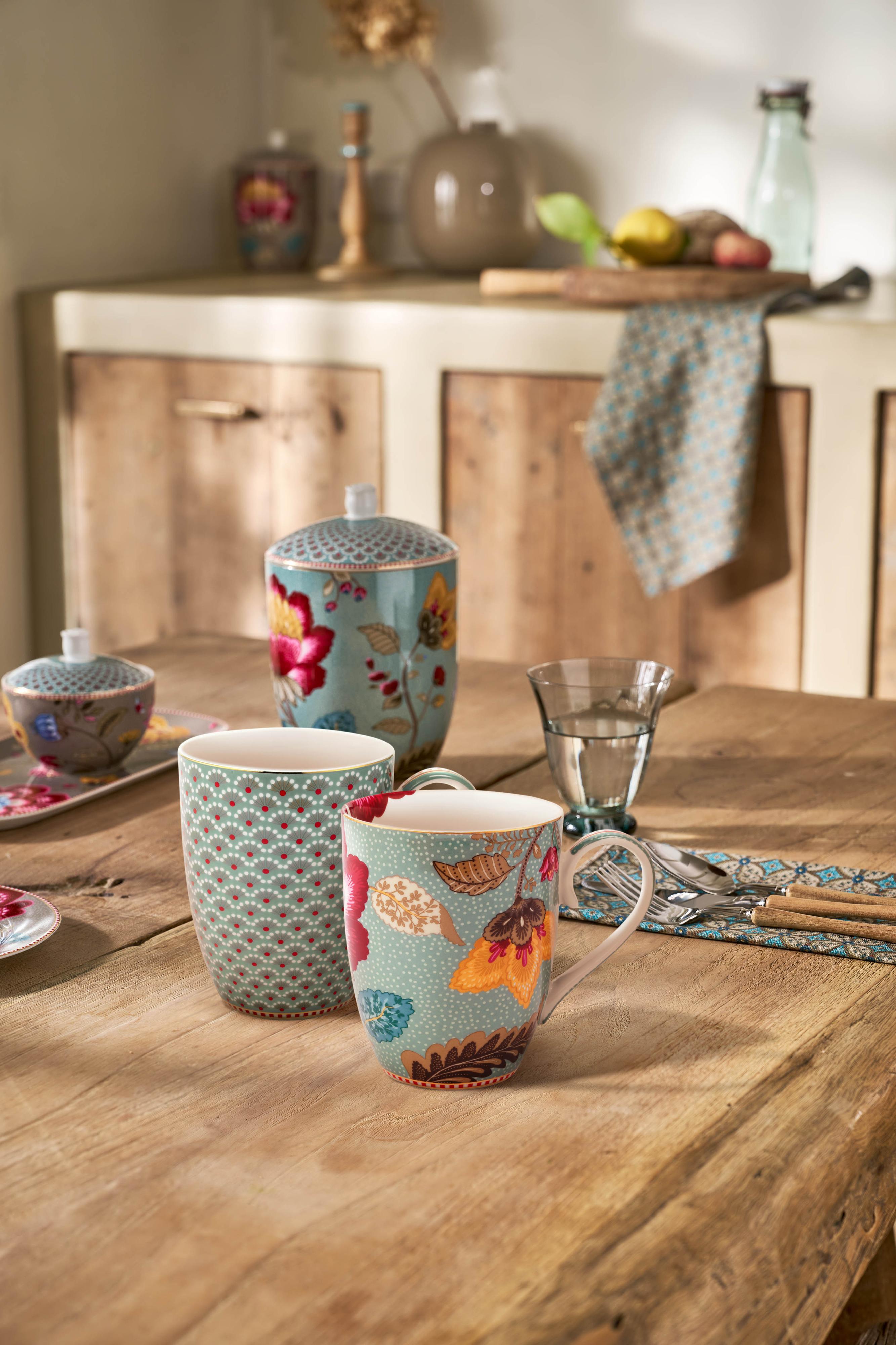 Pip Studio Blooming Tales Fantasy Blue Mugs L set/2 - 365ml