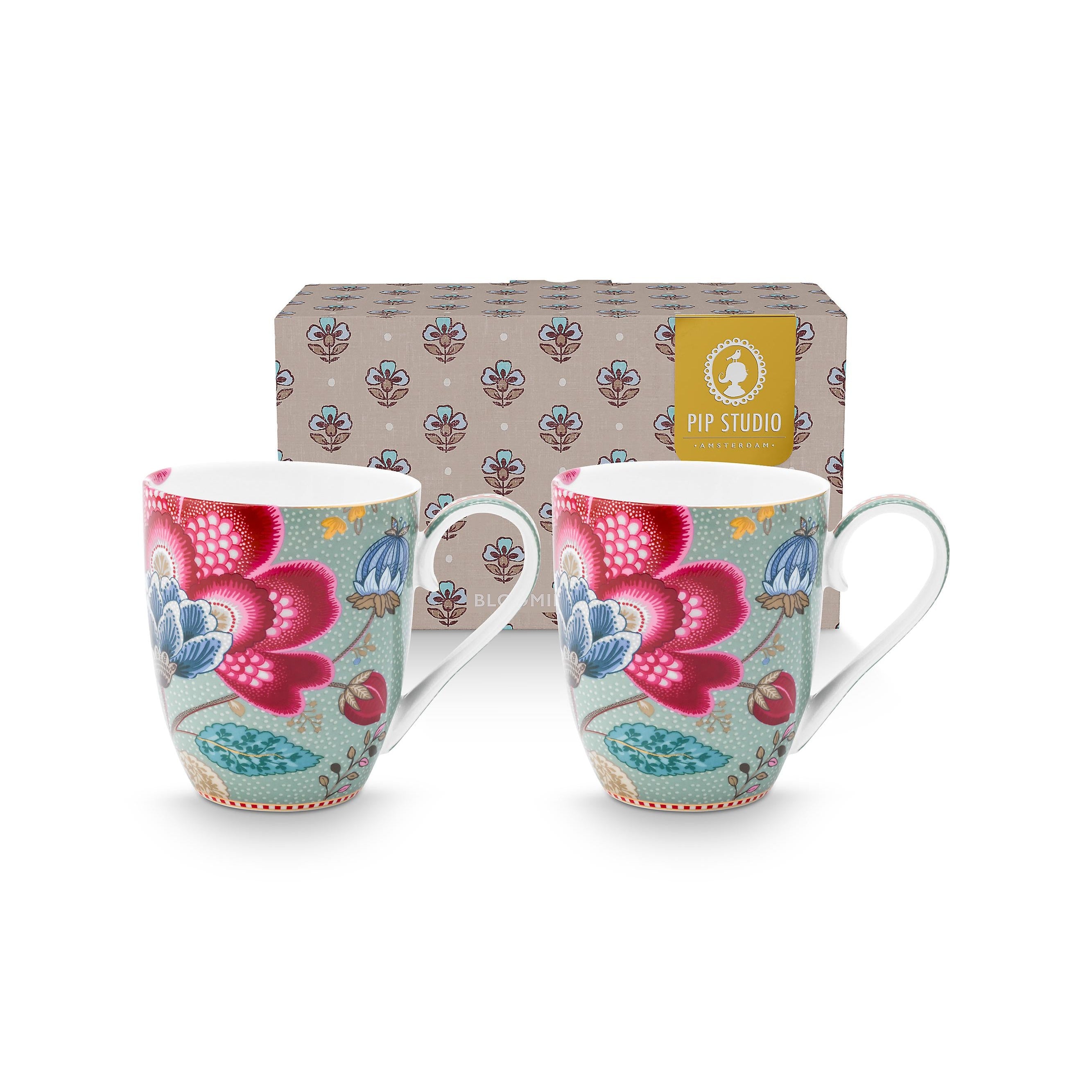 Pip Studio Blooming Tales Fantasy Blue Mugs XL set/2 - 450ml