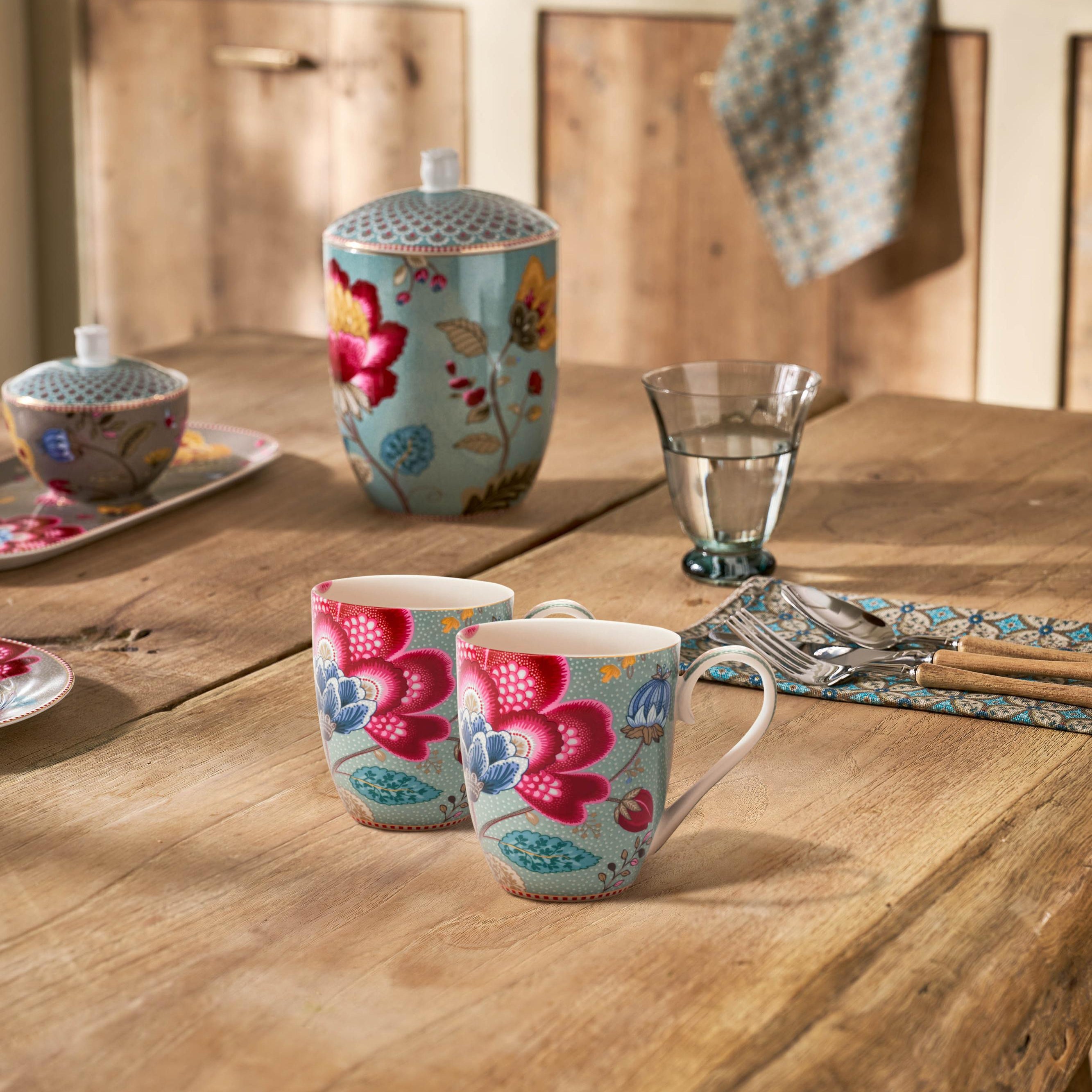 Pip Studio Blooming Tales Fantasy Blue Mugs XL set/2 - 450ml