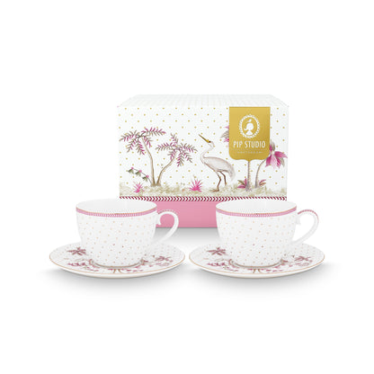 Pip Studio Jolie Pink Kop &amp; Schotel Set van 2 - 280ml