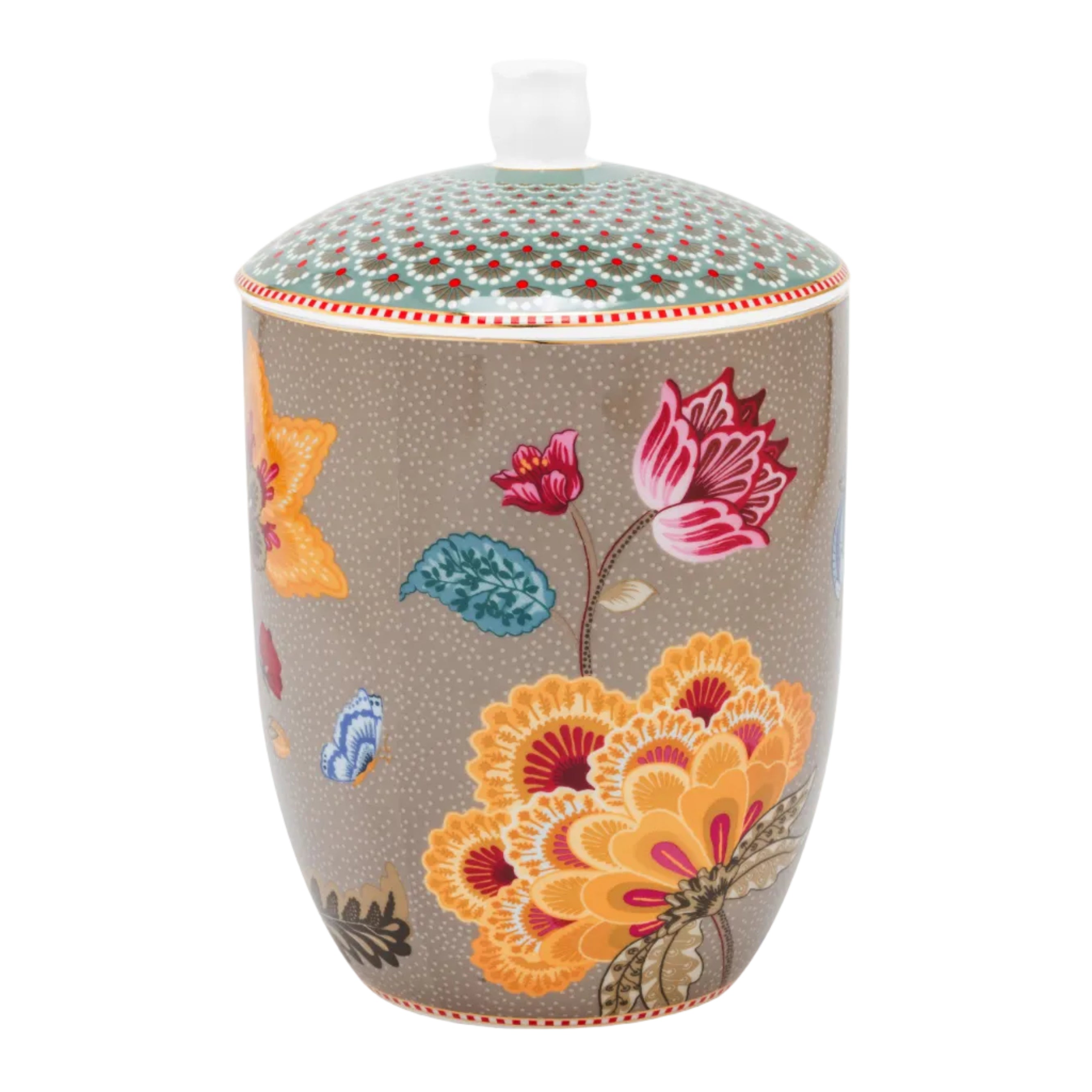 Pip Studio Blooming Tales Khaki Bruin Voorraadpot - 1.5L