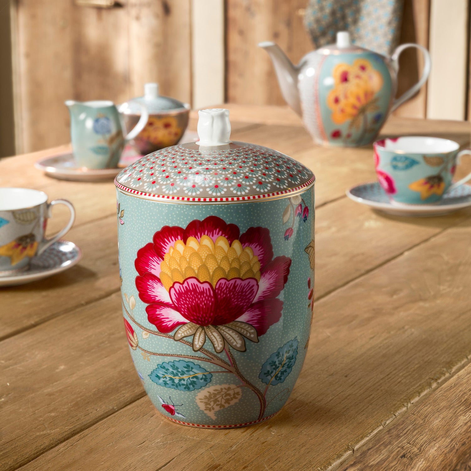 Pip Studio Blooming Tales Blue Voorraadpot - 1.5L