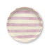 VT Wonen gebaksbord Stripes van stoneware met handgeschilderd strepenpatroon in lila, geel, rood, blauw en groen.