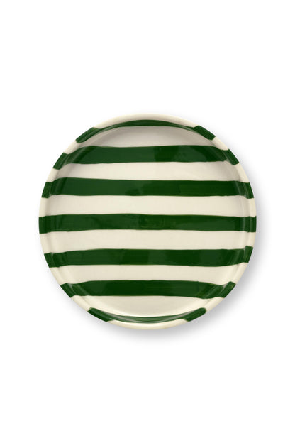 VT Wonen Stripes Gebaksbord 13 cm Groen