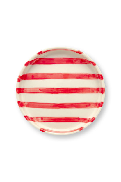 VT Wonen Stripes Gebaksbord 13 cm Rood