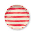VT Wonen gebaksbord Stripes van stoneware met handgeschilderd strepenpatroon in lila, geel, rood, blauw en groen.