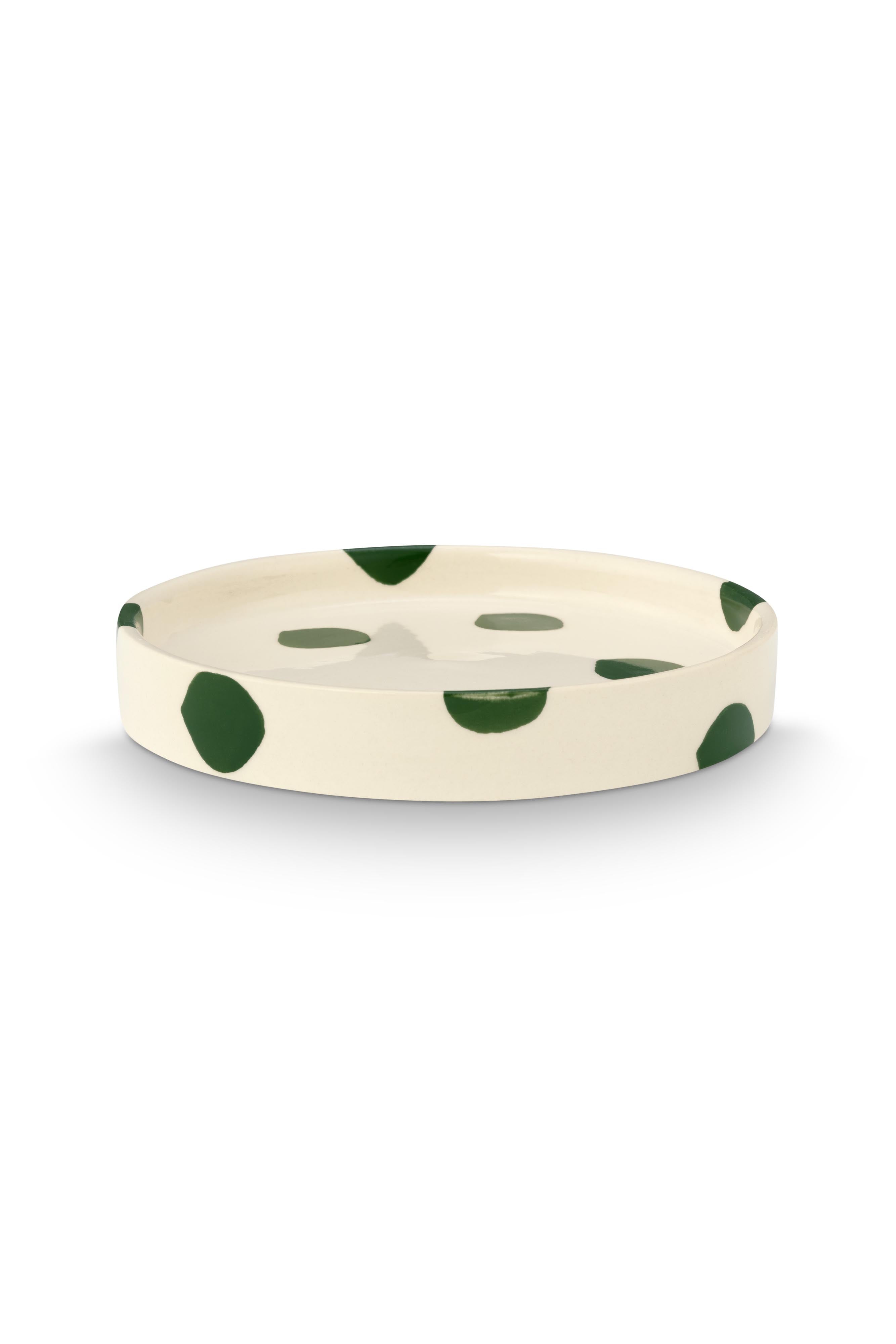 VT Wonen Dots Gebaksbord 13 cm Groen