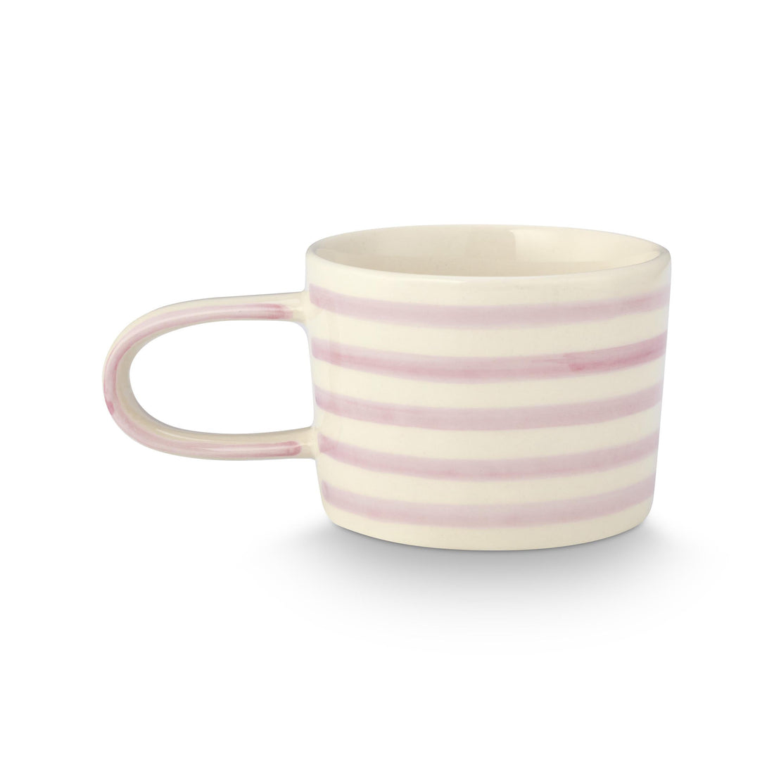VT Wonen mok Stripes 350 ml in lila, handgeschilderd stoneware met strepen