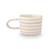 VT Wonen mok Stripes 350 ml in lila, handgeschilderd stoneware met strepen