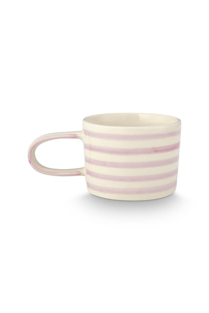 VT Wonen Stripes Mok Lila 350 ml – Keramiek Handbeschilderd