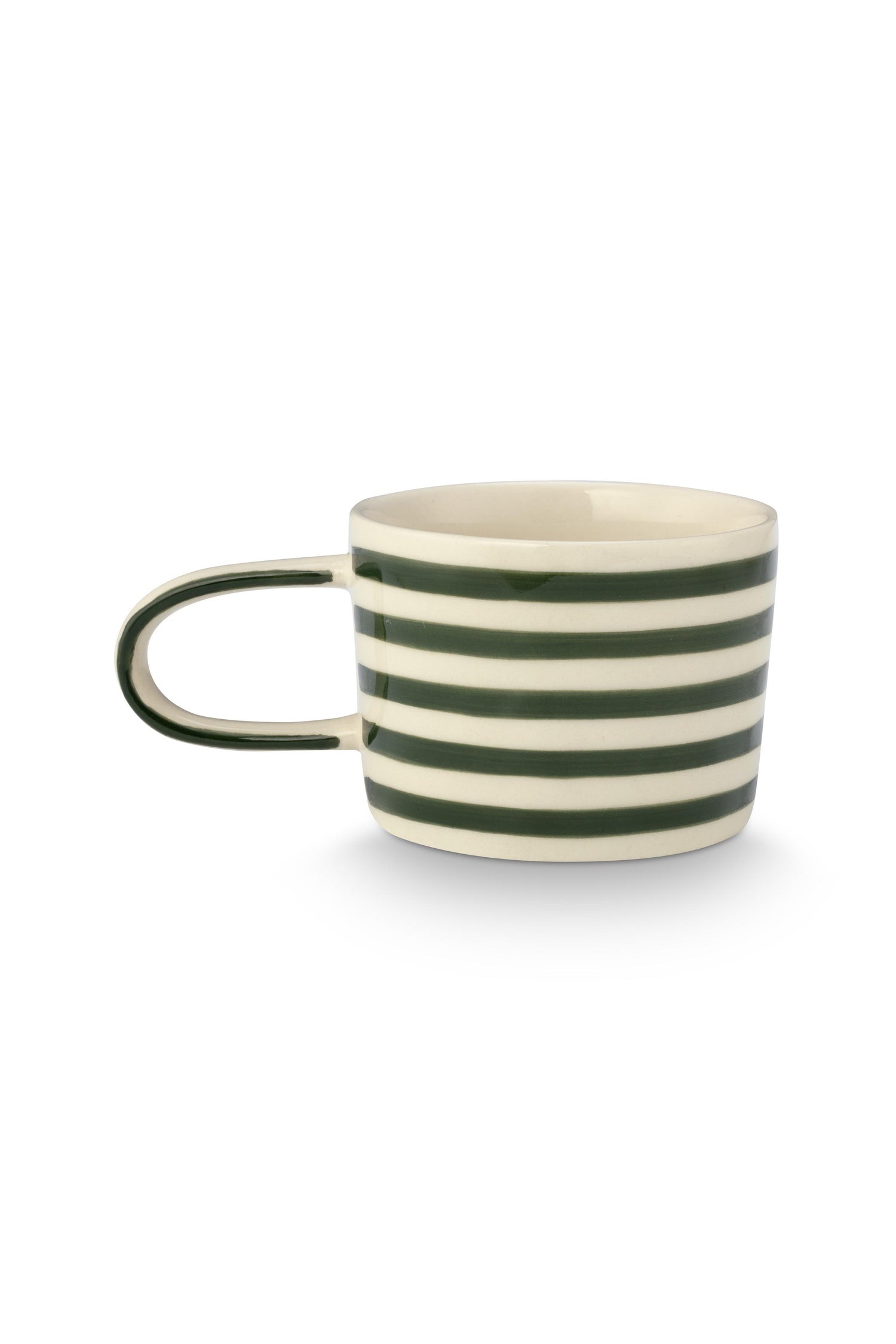 VT Wonen Stripes Mok Groen 350 ml – Keramiek Handbeschilderd