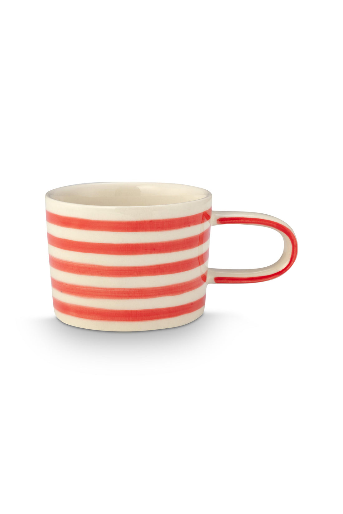 VT Wonen Stripes Mok Rood 350 ml – Keramiek Handbeschilderd