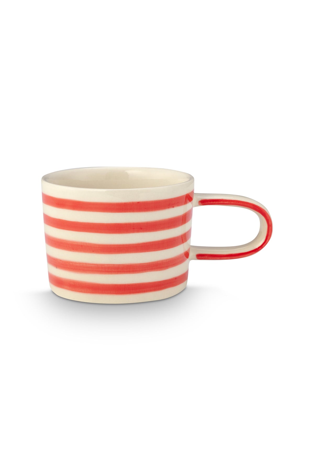 VT Wonen Stripes Mok Rood 350 ml – Keramiek Handbeschilderd