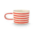 VT Wonen mok Stripes 350 ml in rood, handgeschilderd stoneware met strependesign