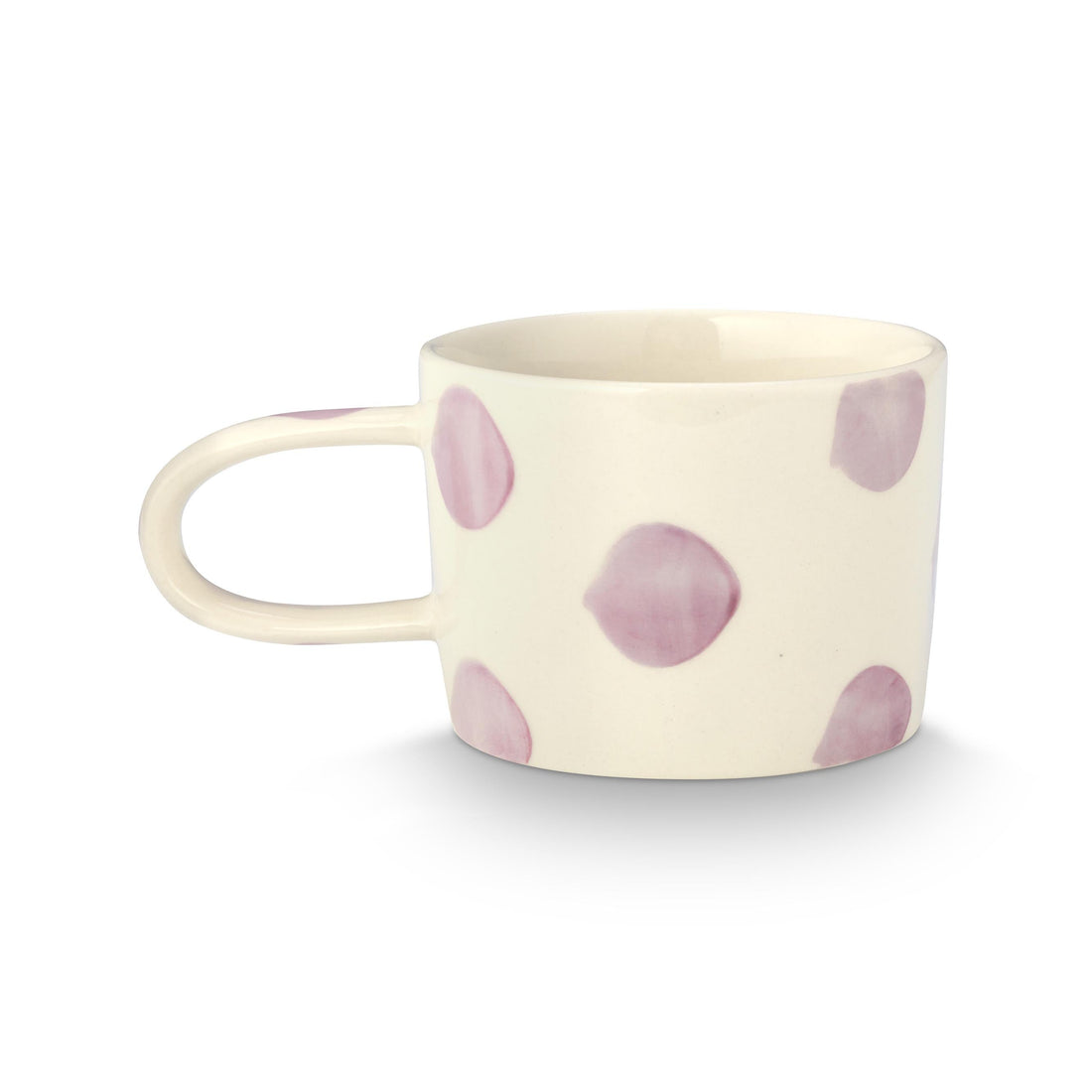 VT Wonen mok Dots 350 ml in lila, handgeschilderd stoneware met stippen
