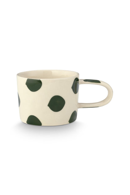 VT Wonen Dots Mok Groen 350 ml – Keramiek Handbeschilderd