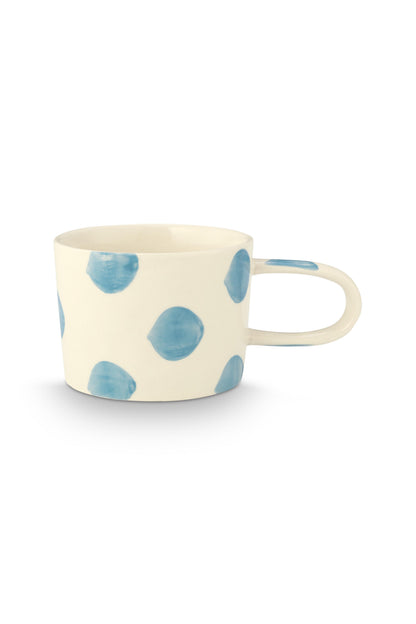 VT Wonen Dots Mok Blauw 350 ml – Keramiek Handbeschilderd