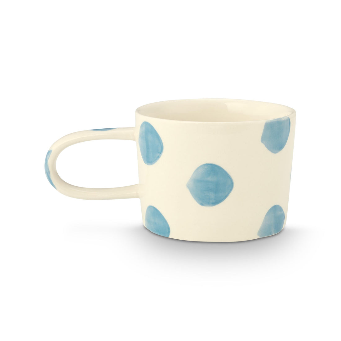 VT Wonen mok Dots 350 ml in blauw, handgeschilderd stoneware met stippen