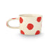 VT Wonen mok Dots 350 ml in rood, handgeschilderd stoneware met speelse stippen